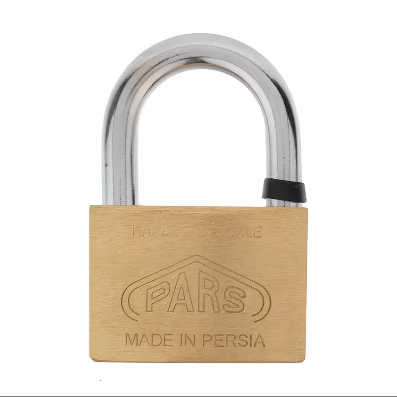 قفل آویز  برند پارس کد 70  جنس برنجی کلید ساده 
