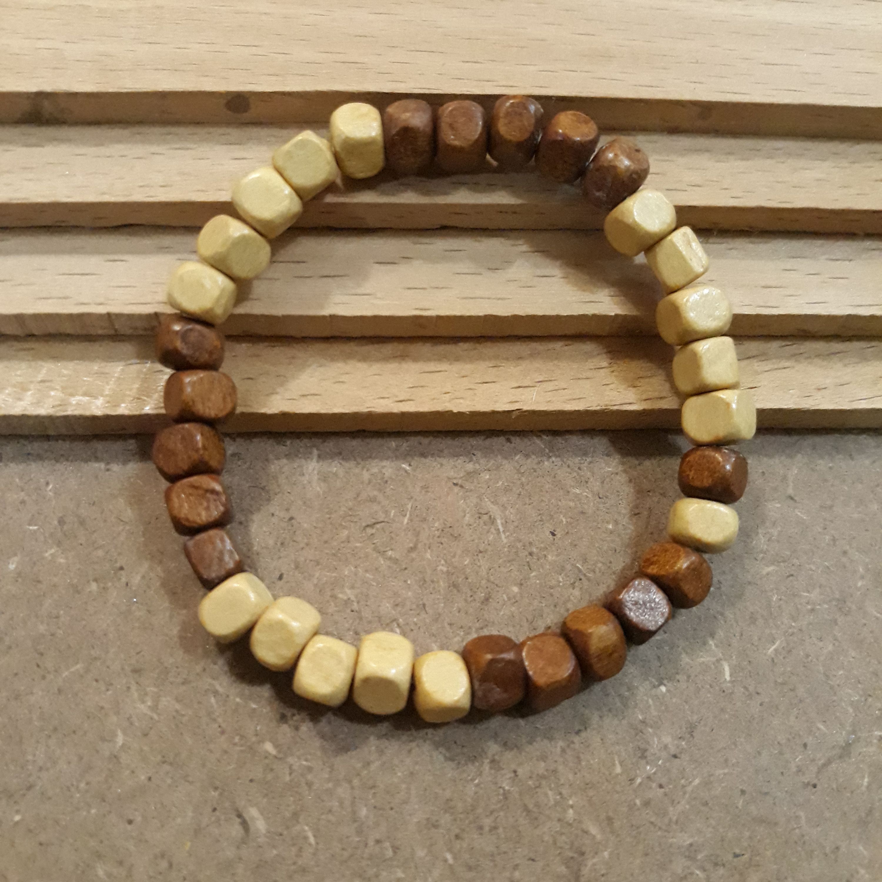 دستبند چوبی مربعی میکس رنگ مردانه و زنانه