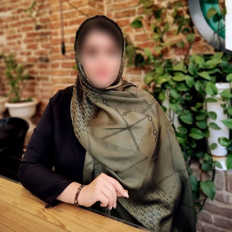 شال نخ ابریشم ژاکارد لمه دار دورو