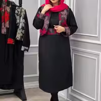 سه تیکه کت سارافون سوزن دوزی راشین