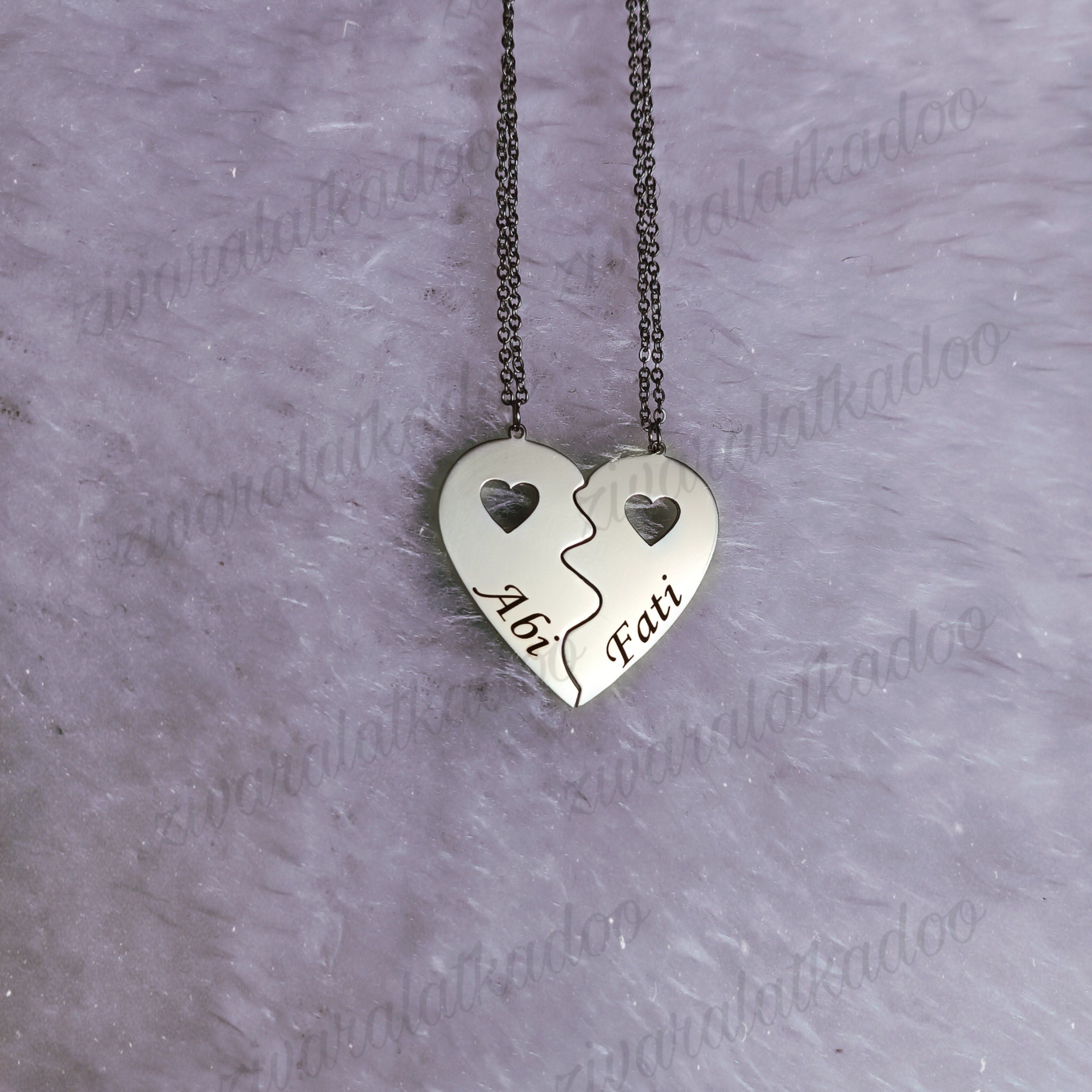 گردنبند ست قلبی سفارشی استیل رنگ ثابت 