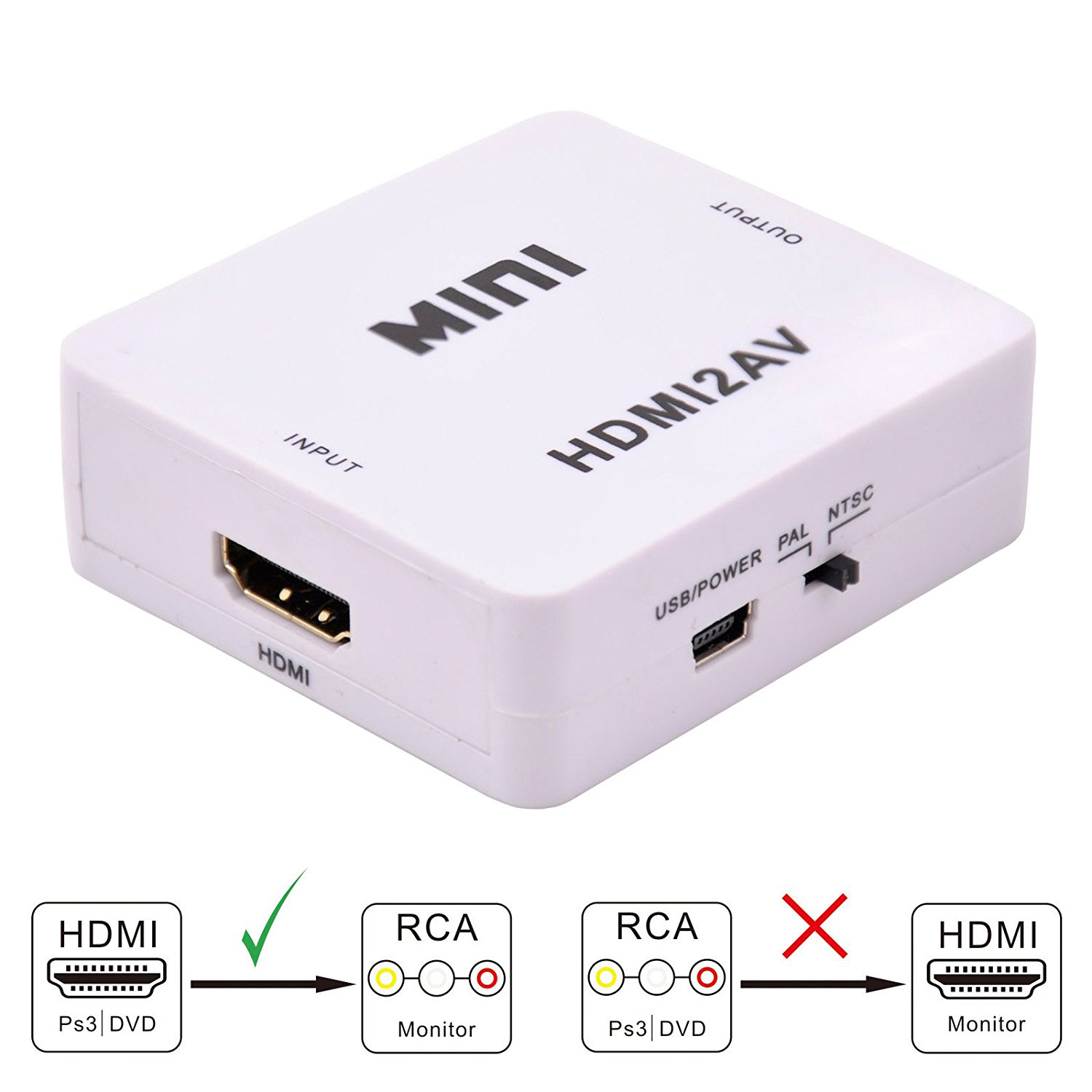 تبدیل HDMI به AV و RCA (برند mini)