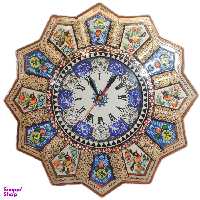 ساعت دیواری خاتم کاری طرح خورشیدی