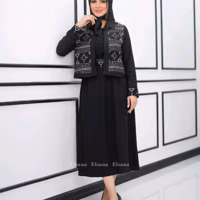 ست دوتیکه کت و سارافون کرسپو مدل سیمیکا