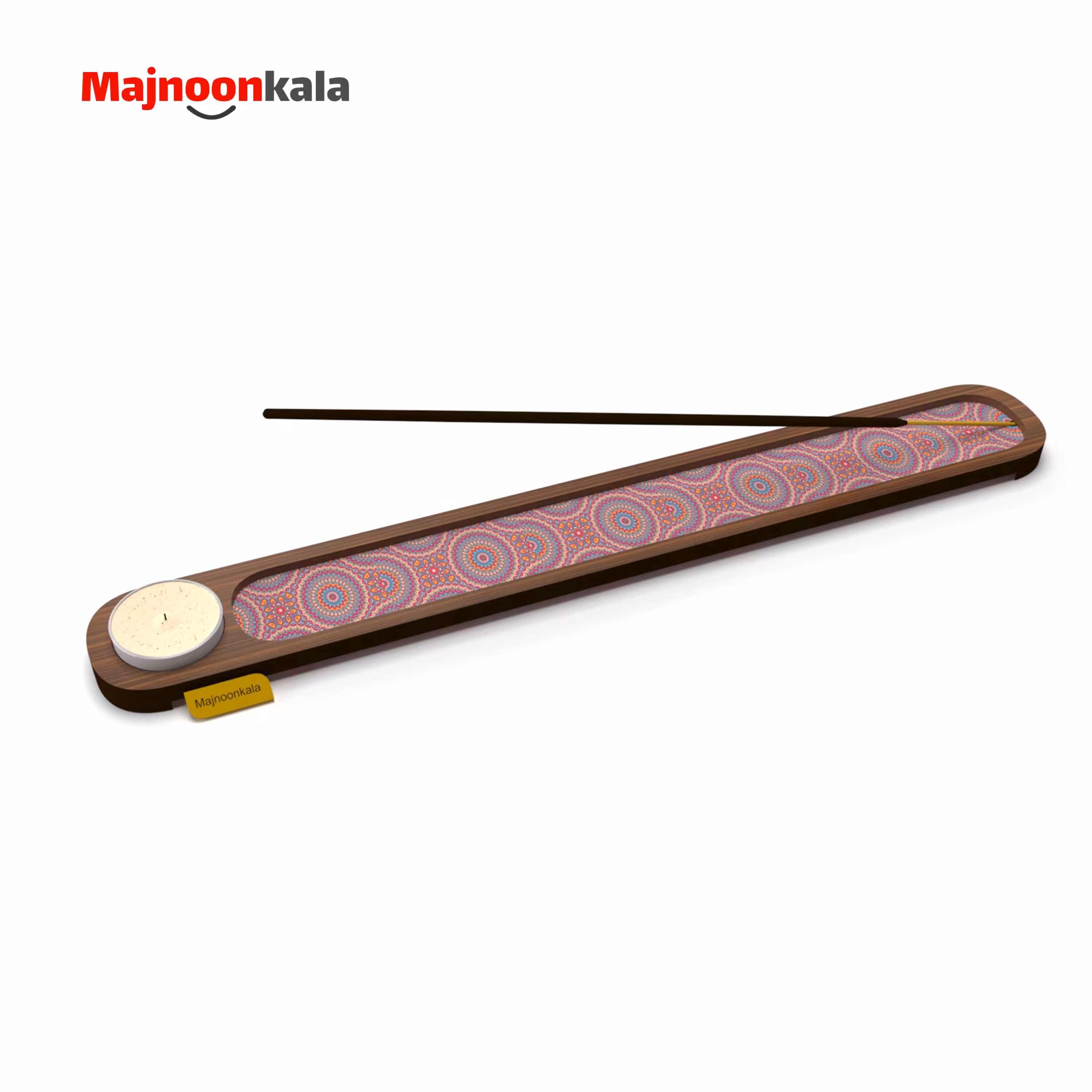 جای عود چوبی لیزری همراه با طرح چاپی مدل 004