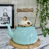 کتری تک لعابی دسته چوب گل وخال 2.5لیتر