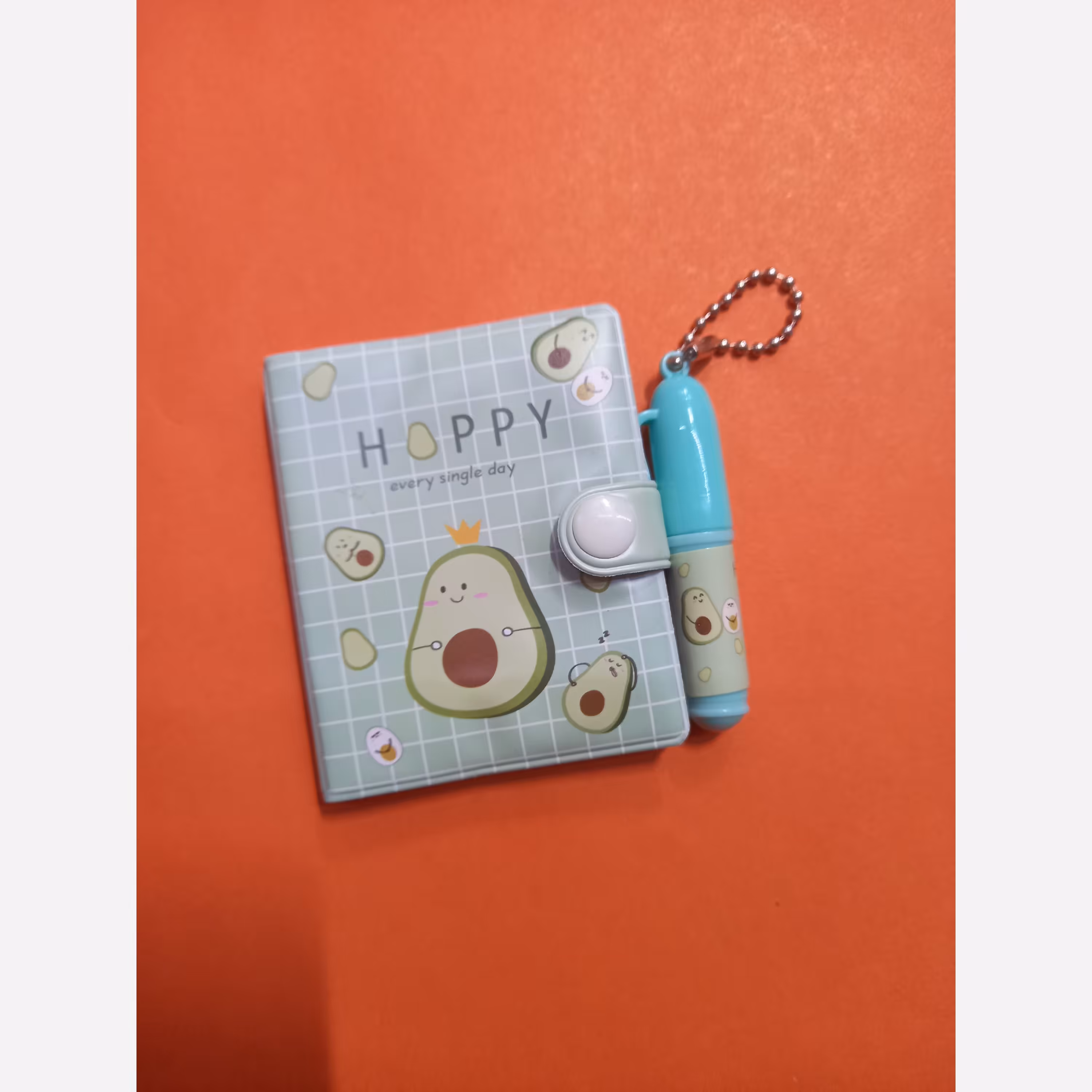 دفترچه یادداشت فانتزی دکمه دار با خودکار مینی