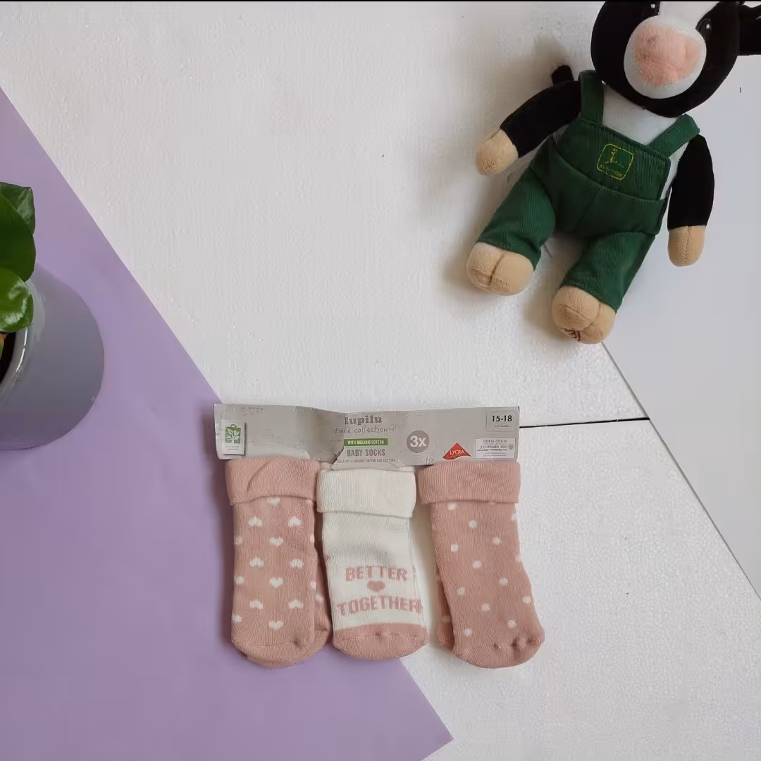 پک سه عددی جوراب تو کرکی دخترانه لوپیلو سایز 3 تا 12 ماه