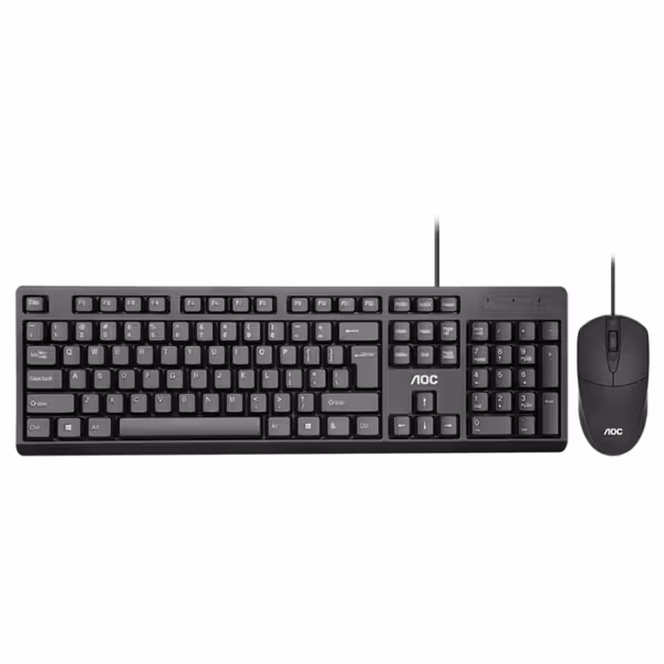 موس و کیبورد ارگونومیک با سیم ای او سی AOC Wired Keyboard &amp; Mouse Set KM160
