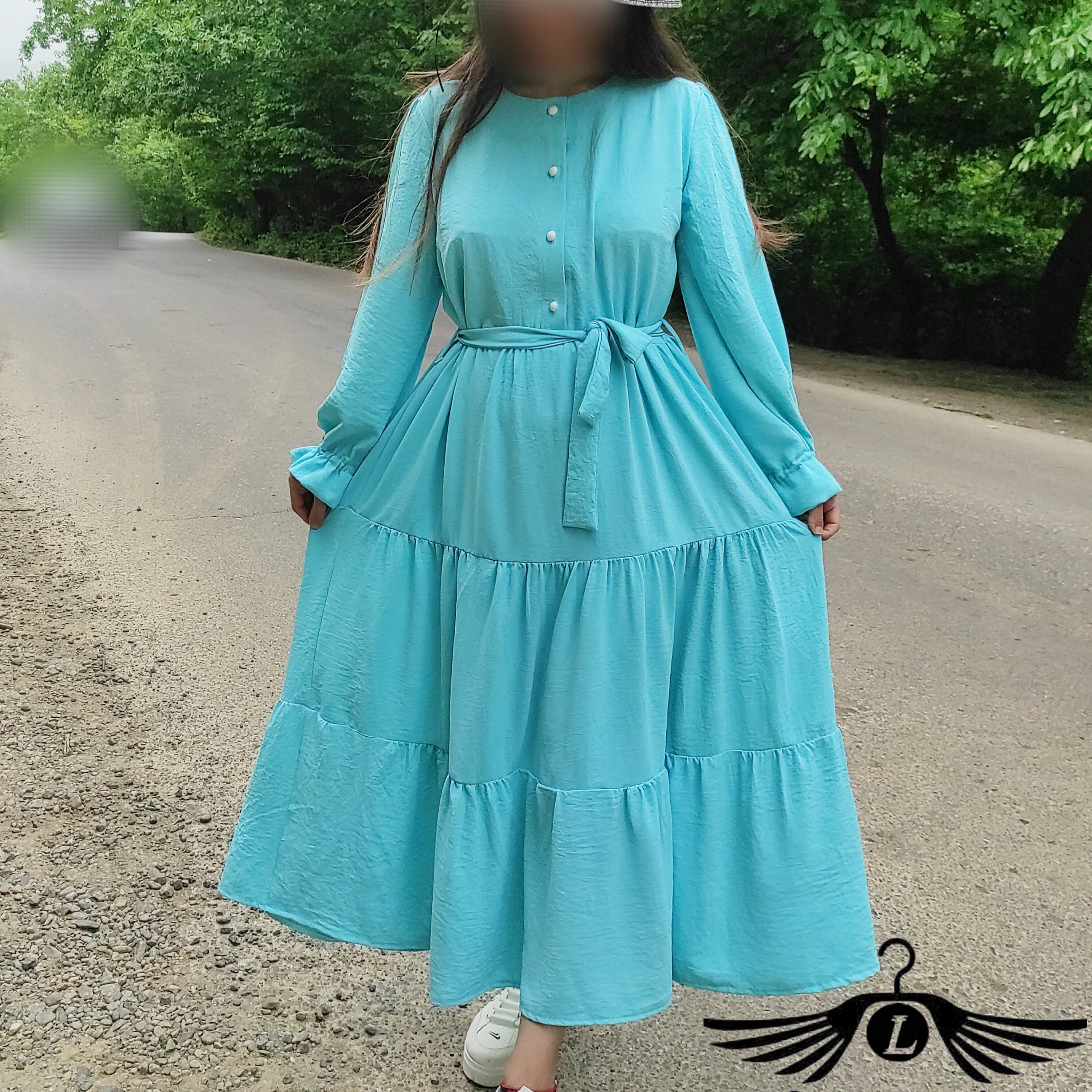 پیراهن طبقه ای دکمه دار