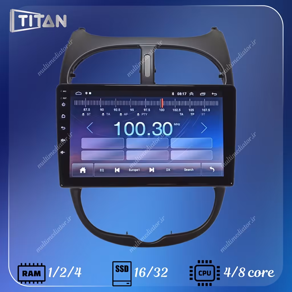 مانیتور اندروید پژو 206 و  206SD تیتان با گارانتی یکساله