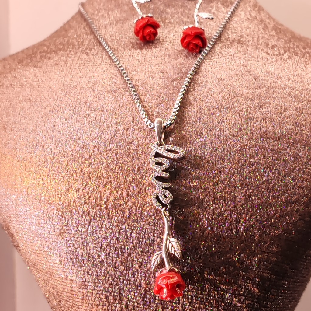 نیم ست نقره رز 925 عیار کد 3