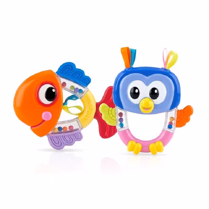 دندانگیر جغجغه دار حیوانات نابی Nuby