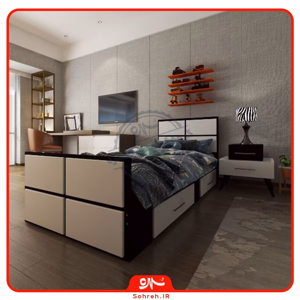 تخت خواب یک نفره مدل SO12127