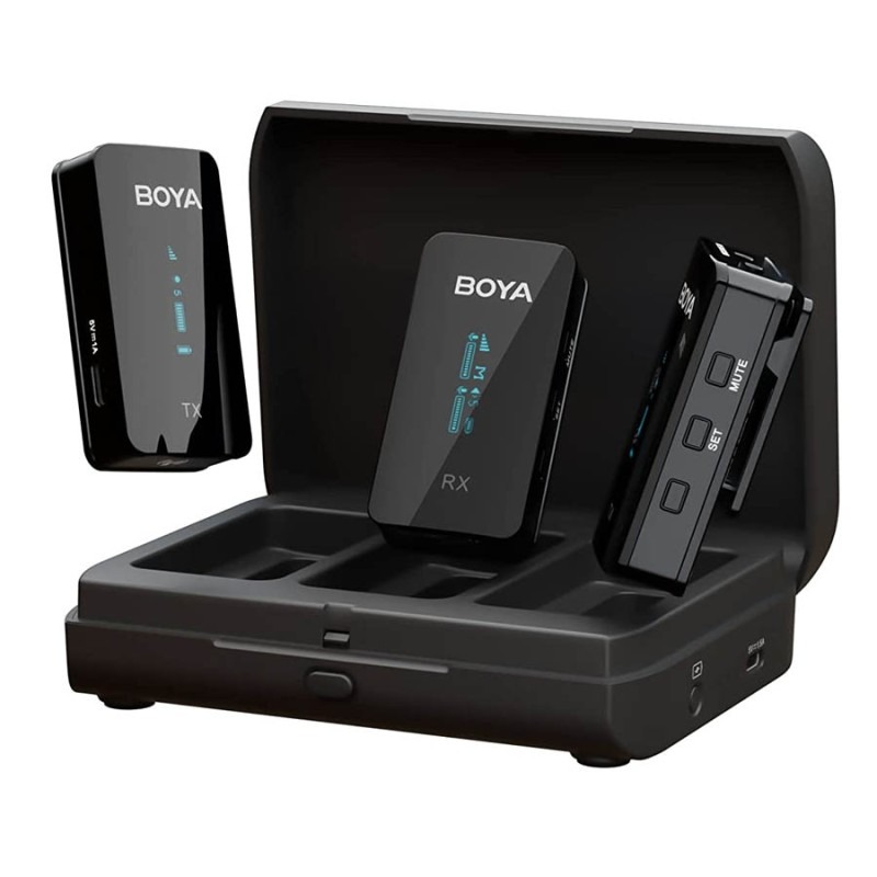میکروفن بی سیم بویا BOYA BY-XM6-S2 همراه با باکس شارژ مدل BY-XM6-K2BOX (کارکرده)