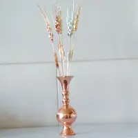گلدان مسی کوچک  زنجان همراه 6 شاخه سنبل 