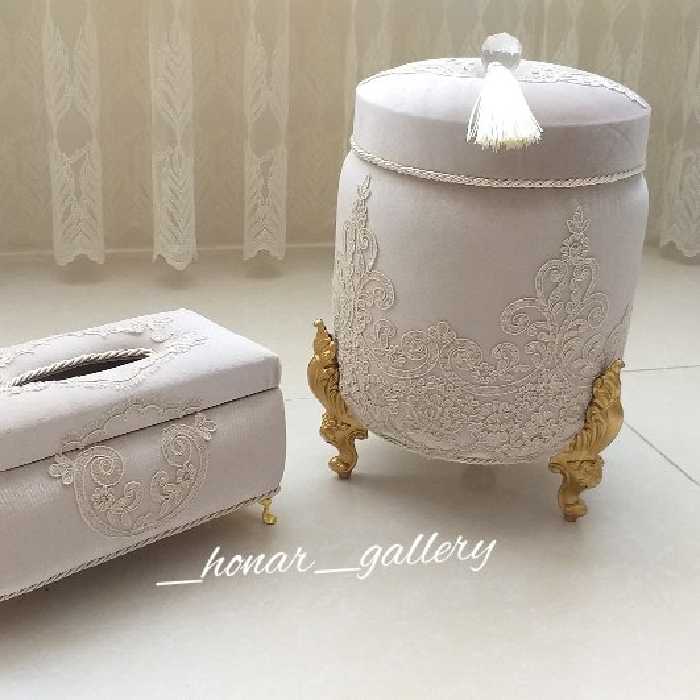 سطل و جادستمال رنگ بژ روشن(کرم)