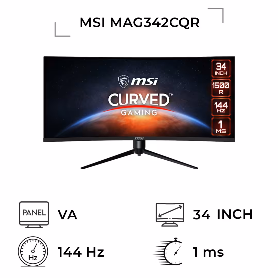 مانیتور خمیده ام اس آی مدل MAG342CQR سایز 34 اینچ