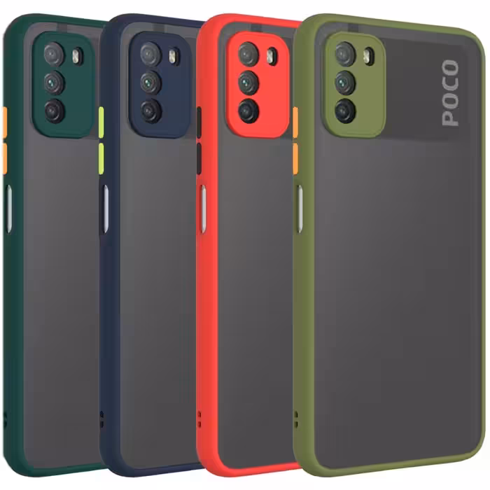 پک 5 عددی گارد پشت مات محافظ لنز دار شیائومی مدل poco m3