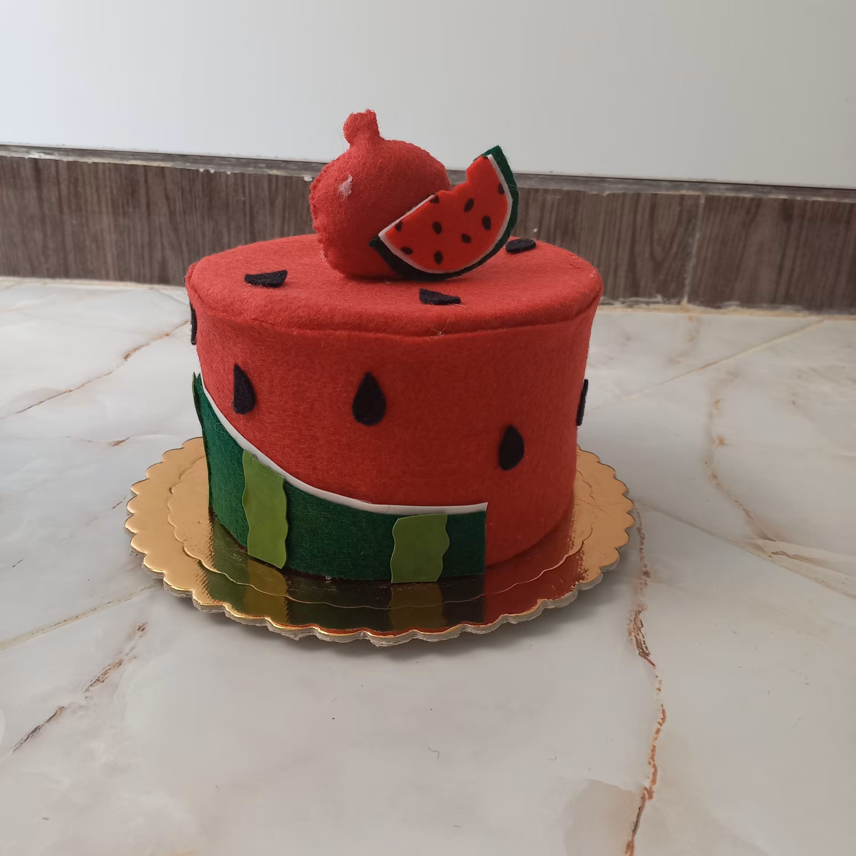 ماکت کیک نمدی شب یلدا یک طبقه بسیار زیبا 