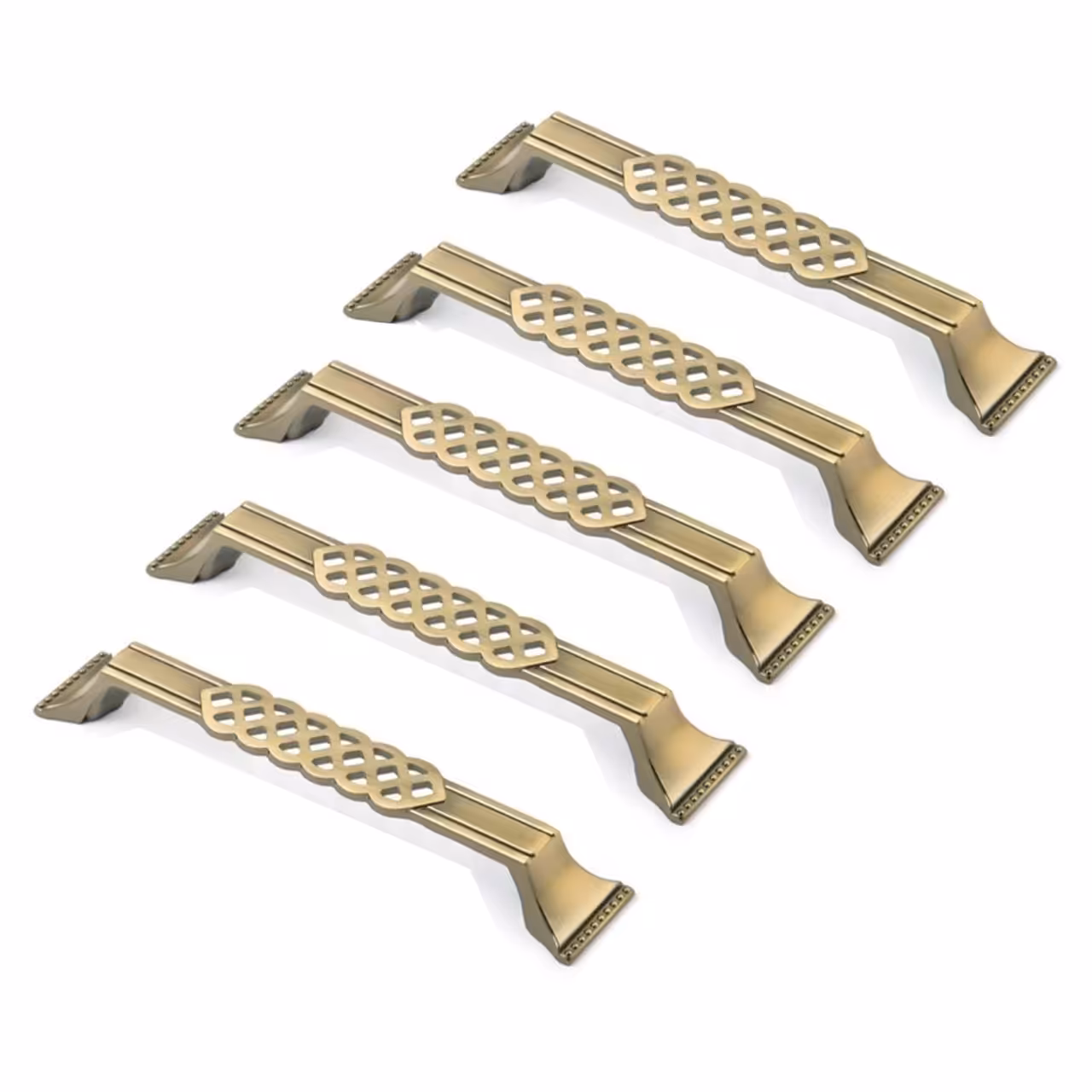 دستگیره کابینت مدل حصیری زیتونی درجه 1 سایز 128 بسته 5 عددی