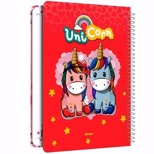 دفتر مشق فانتزی یونیکورن، تک‌رنگ، سیمی