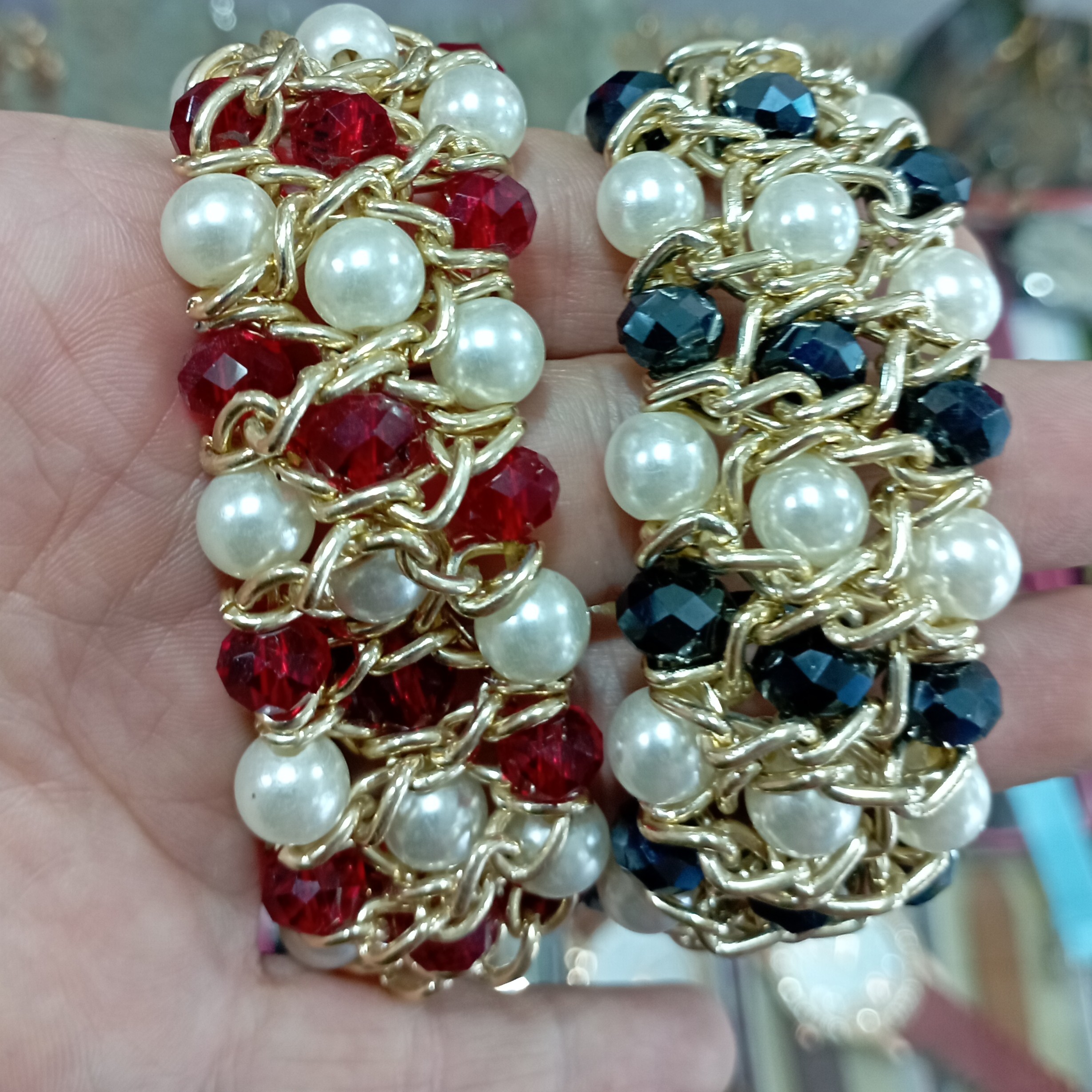 دستبند مرواریدی مدل هندی