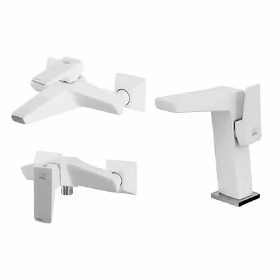 ست شیرآلات kwc مدل کواترو سفید