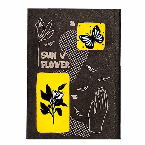 دفترچه یادداشت مدل بولت ژورنال نقطه ای طرح Sun Flower