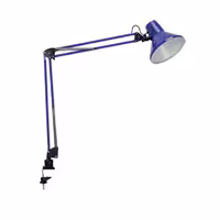 چراغ مطالعه مهندسی رنگ سرمه ای  به همراه گیره چفت شونده در پایه میز