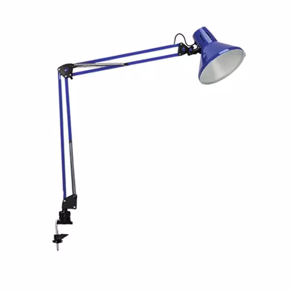 چراغ مطالعه مهندسی رنگ سرمه ای  به همراه گیره چفت شونده در پایه میز