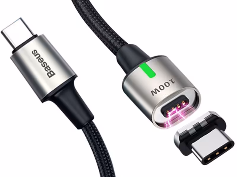 کابل آهنربایی دوسر تایپ سی سریع بیسوس Baseus Zinc Magnetic Type-C Cable 1.2m