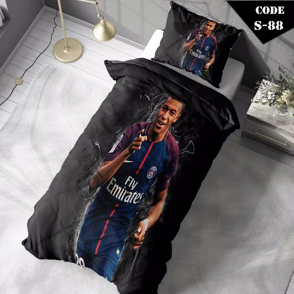 سرویس روتختی یه نفره 4تیکه سه بعدی مسی پاریس سن ژرمن ارسال رایگان 