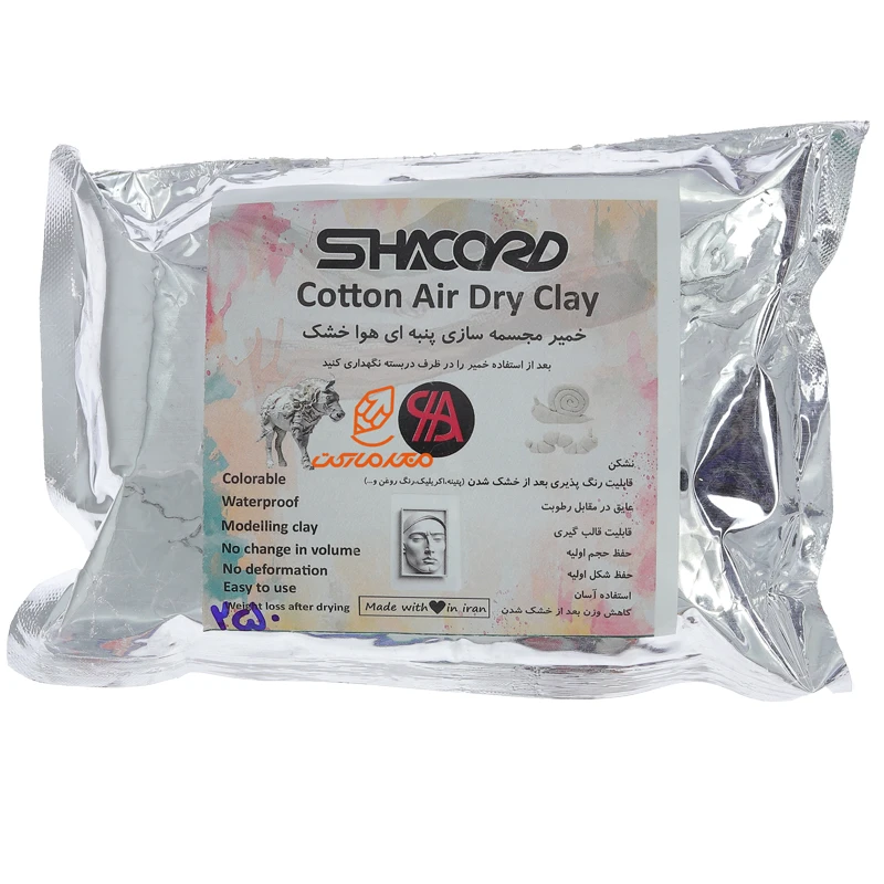 خمیر مجسمه سازی پنبه ای هوا خشک 250 گرم شاکورد SHACORD