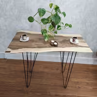 میز دونفره غذا خوری چوب طبیعی  گردو مدل رستیک با ضمانت