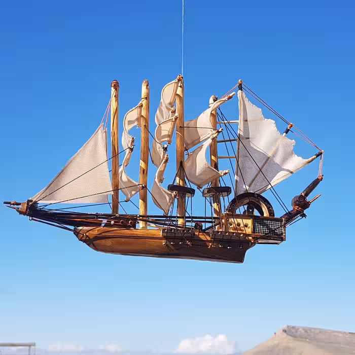 ماکت کشتی چوبی بادبانی کلکسیونی دستساز  مدل (صبا) (پس کرایه)