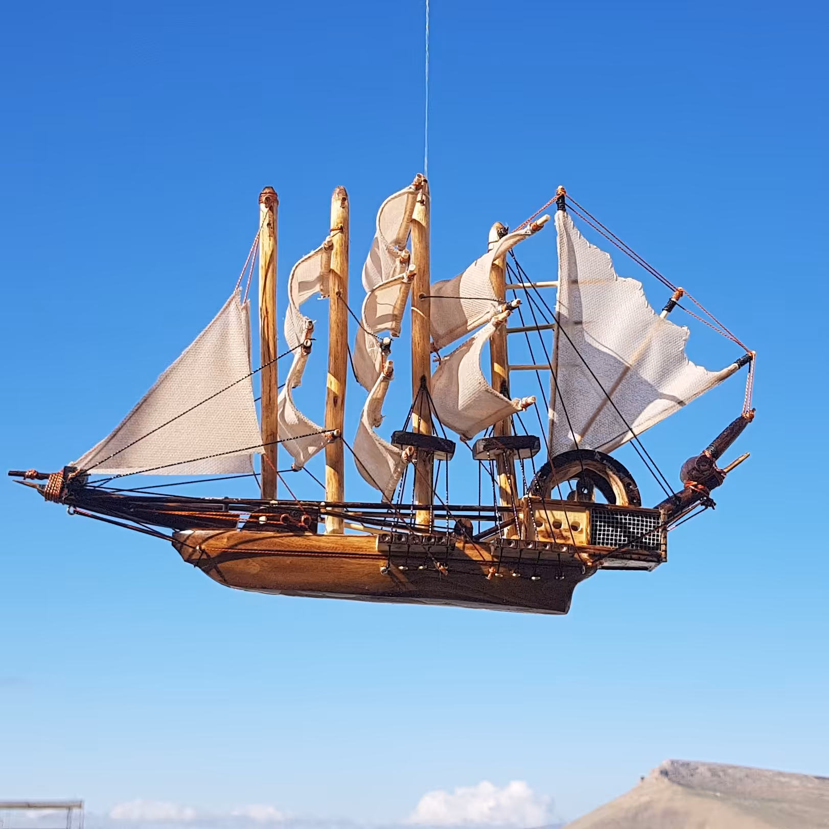 ماکت کشتی چوبی بادبانی کلکسیونی دستساز  مدل (صبا) (پس کرایه)