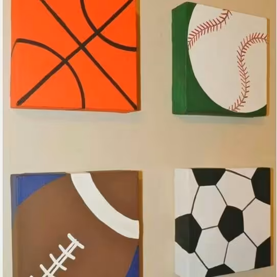 نقاشی 4 تکه توپ سایز 15 در 15