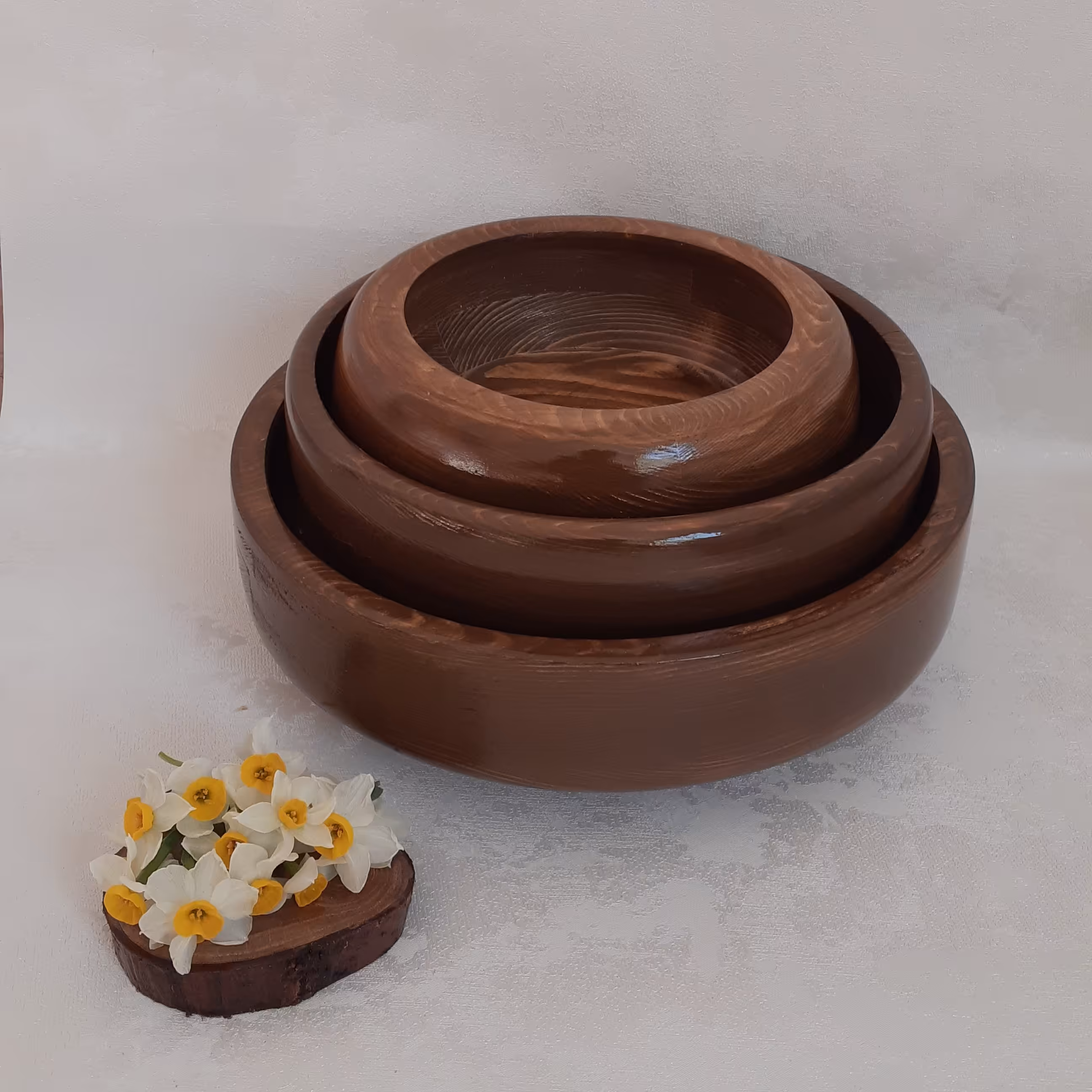 ست میوه خوری آجیل خوری شکلات خوری چوبی رنگ فندقی