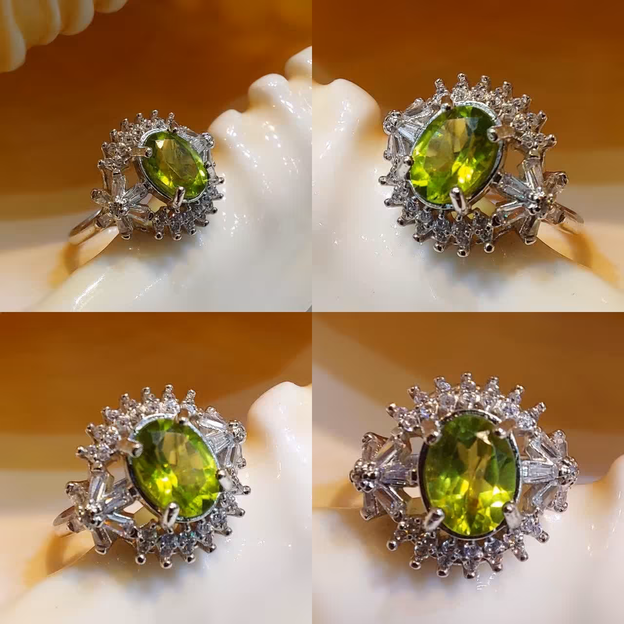 انگشتر نقره زنانه زبرجد معدنی اصل زیبا