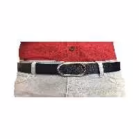 کمربند آبی مردانه و زنانه چرم اصل جدید سرمه ای بادوام با سگک نقره براق بیضی شکل 4 سانتی متری GoDeri