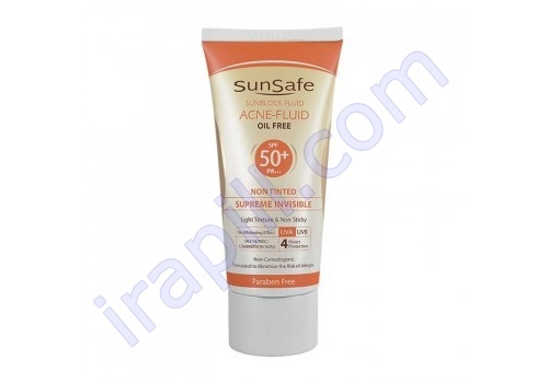کرم فلوئید ضدآفتاب آکنئیک SPF50 سان سیف حجم 50 میلی لیتر