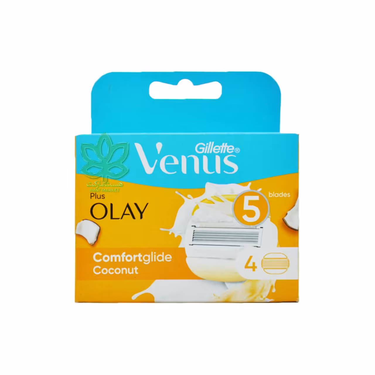 تیغ یدک 5 لبه کوکونات اولای پلاس 4 عدد ونوس ژیلت - gillette