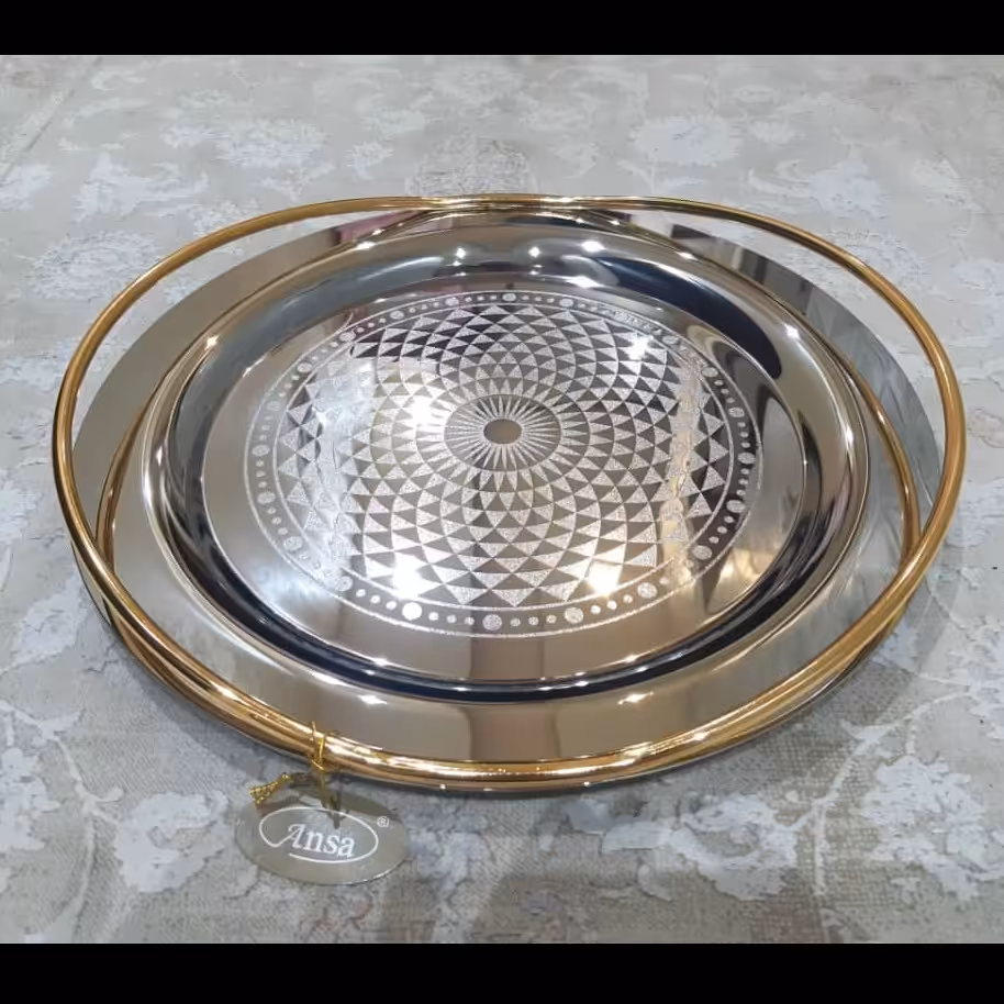 سینی استیل تکی طرح جدید در طرح های مختلف ضخیم و باکیفیت