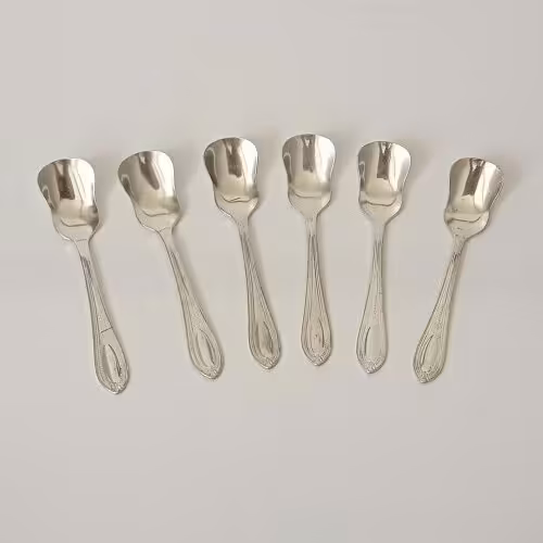 قاشق بستنی خوری مسی قلع شده 6 عددی