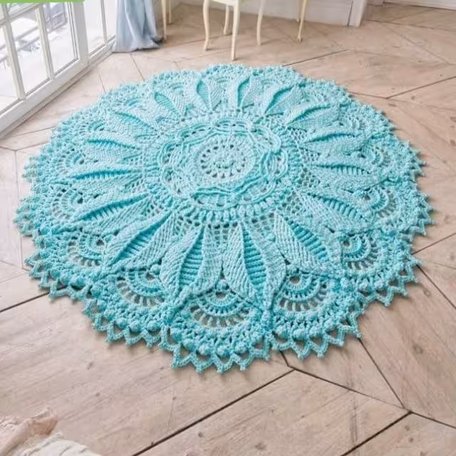 فرشینه بافته شده بانخ مکرومه