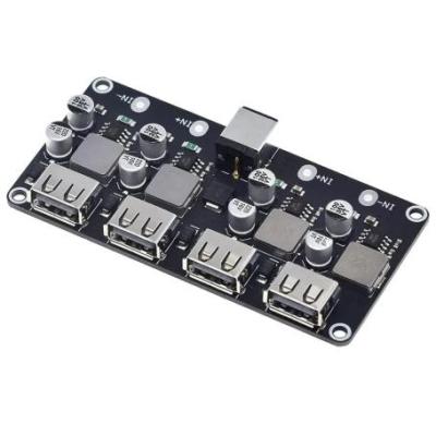 ماژول کاهنده ولتاژ DC و شارژ 4 خروجی USB با پشتیبانی از شارژ سریع QC30