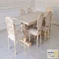 میز ناهارخوری چوبی کلاسیک مدل دکورا کد 4