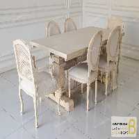 میز ناهارخوری چوبی کلاسیک مدل دکورا کد 4