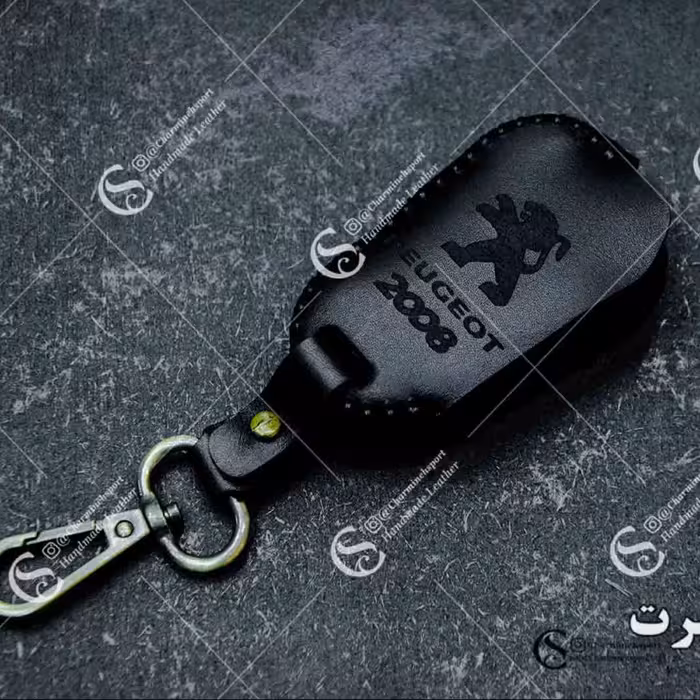 جاسوییچی چرم طبیعی گاوی مشکی مناسب پژو 2008